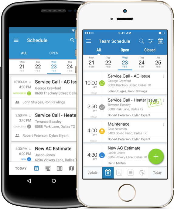 HVAC business iphone android job scheduling software
