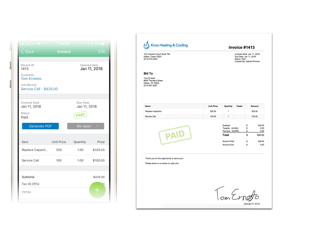 Track all of your sales opportunities and invoices